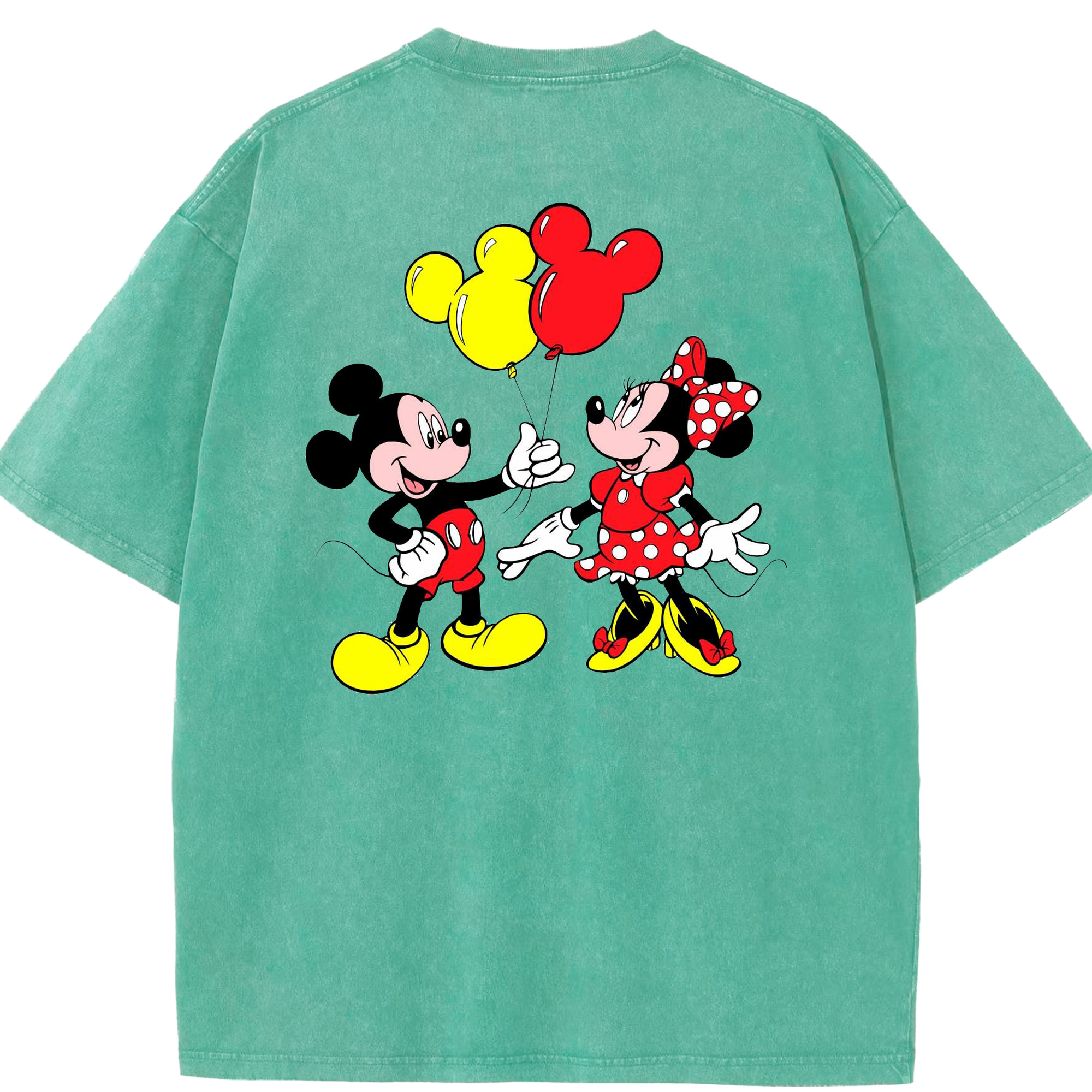 （画像用） ミッキーマウス Mickey Mouse 綿100% ヴィンテージ風 半袖Tシャツ（背面プリント）
